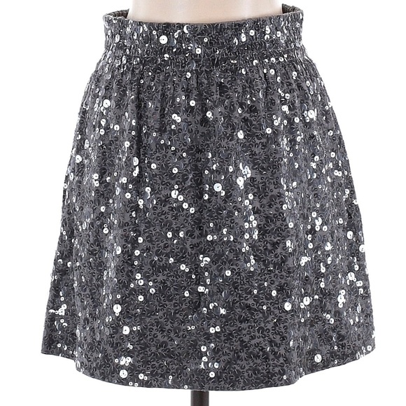 Garnet Hill Silver Gray Sequined Formal Mini Skirt Women’s Size XS - Picture 4 of 8